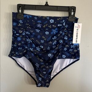 COCOPEAR Navy Floral High Waisted Women’s Swim Bottoms size L